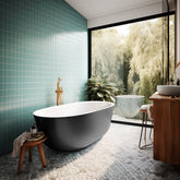 Matte Black Thin edge NO overflow Sanitary grade Acrylic Free Standing Bathtub 1500 /1700mm